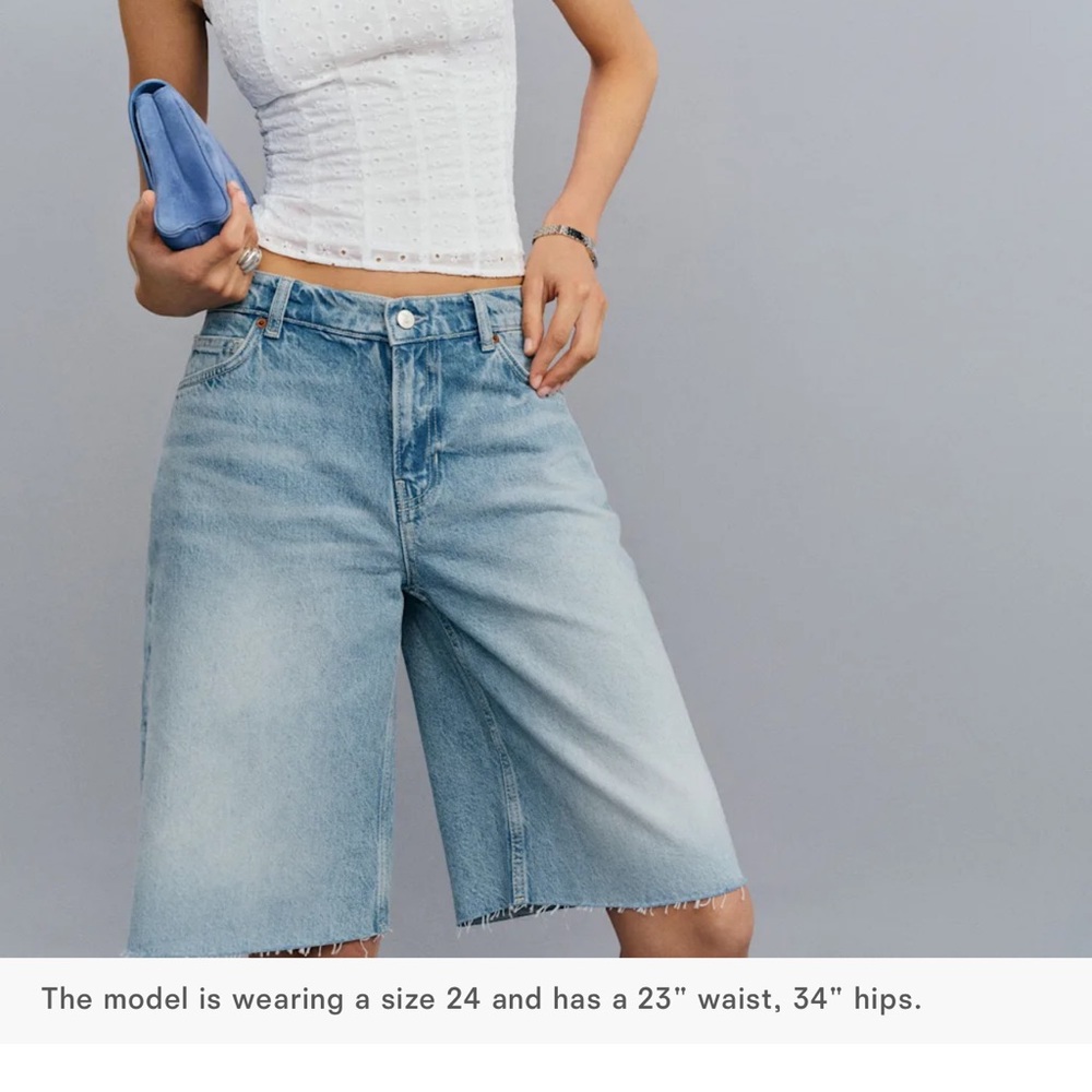 Reformation Finley Low Rise 11" Baggy Jorts Blue - Size 24